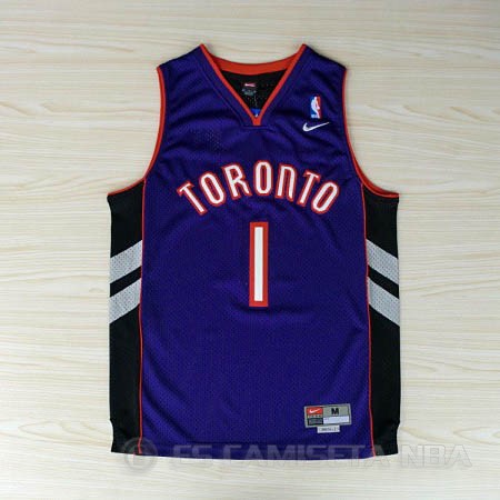 Camiseta McGrady Negro #1 Toronto Raptors Purpura - Haga un click en la imagen para cerrar